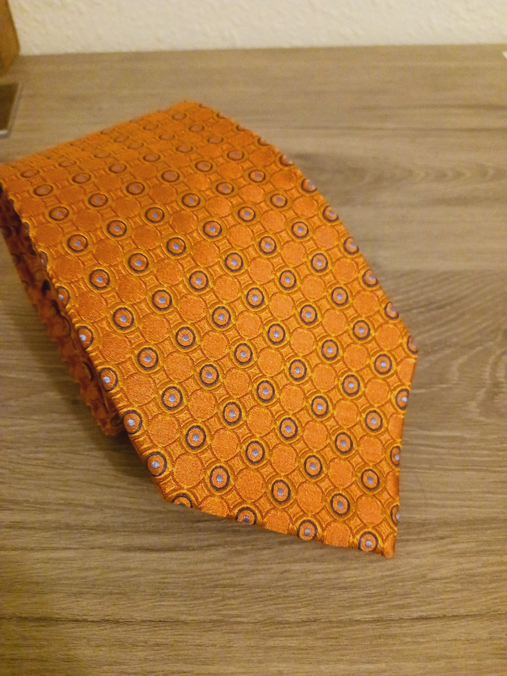 Banana Republic Orange Geometric Silk Tie 3.5" X 58"